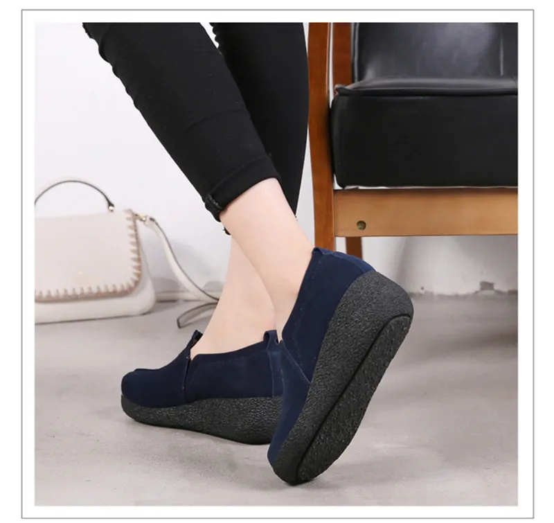 BEYARNEPlus/Размеры 35-43; женские лоферы на плоской платформе; женские весенние туфли из замши без застежки на плоской подошве; женская обувь на плоской подошве; CreepersSneakerE084
