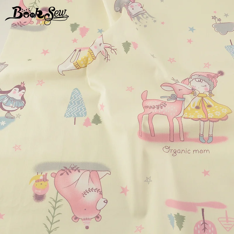 Booksew хлопок саржевая ткань для милых девочек Tissu Tecido швейная ткань для шитья DIY простыня для детской лоскутной куклы ремесло Tela CM