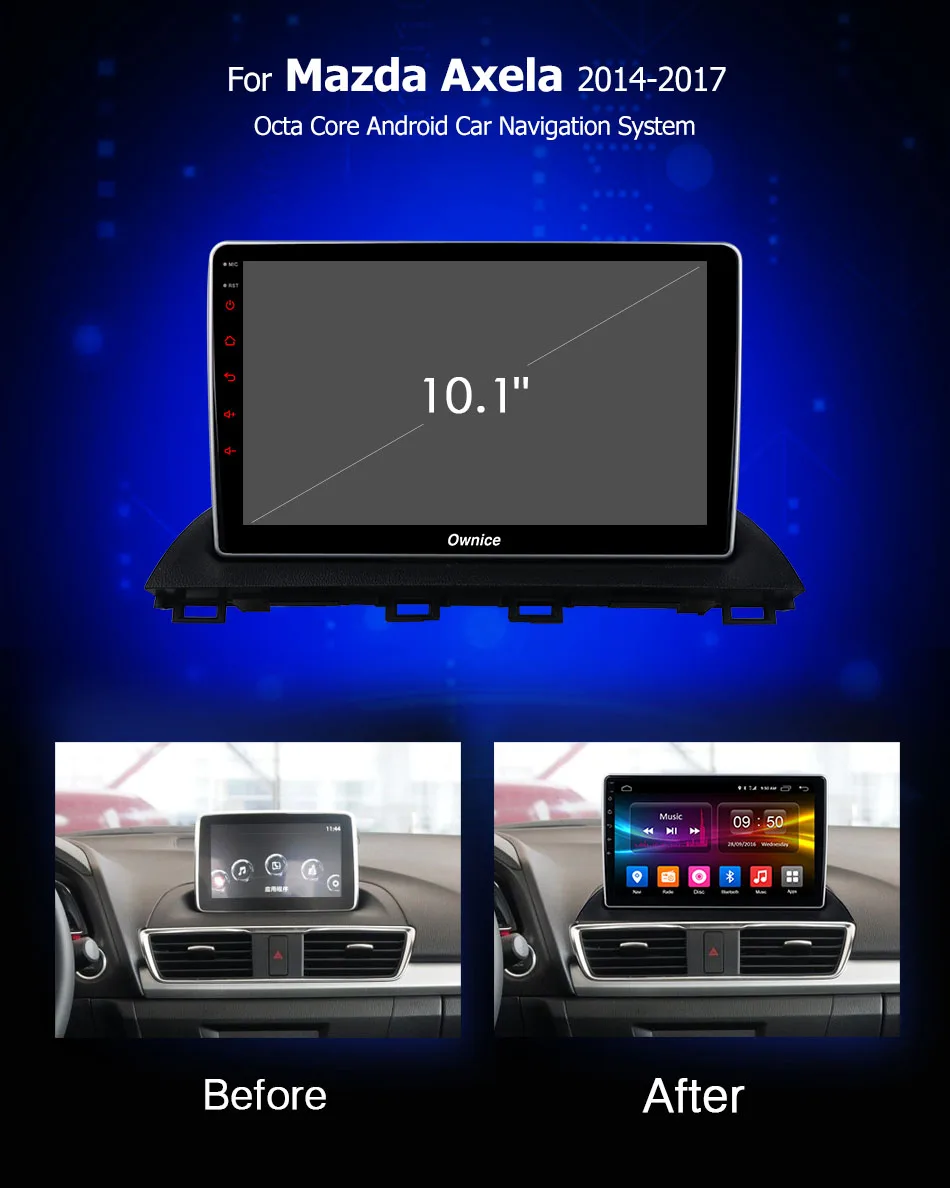 Ownice C500 + G10 Android 8 1 Octa Core автомобильный радиоприемник 2 din gps Navi для Mazda 3 Axela 2014 2015 2016 HD