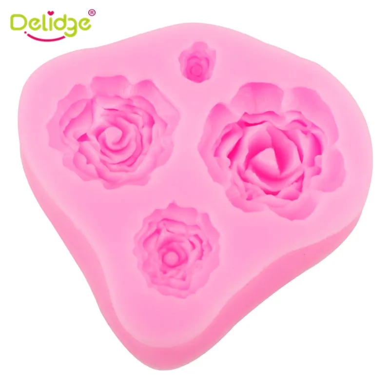Delidge 1 шт. силиконовая форма для торта с цветами розы 3D помадки выпечки сделай сам |