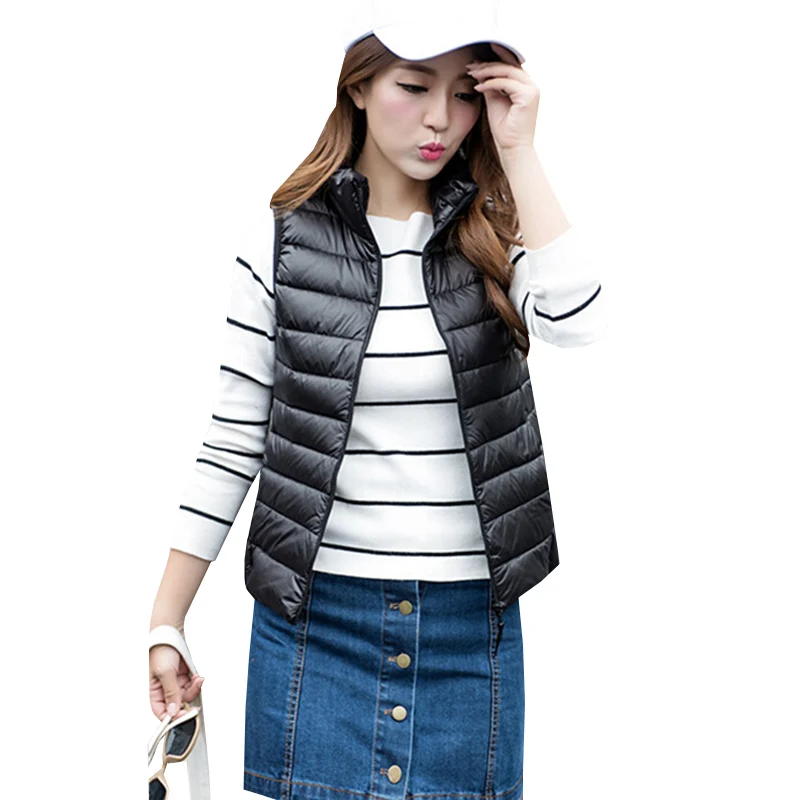 Женская куртка без рукавов новая осенне-зимняя ультра легкая на белом утином