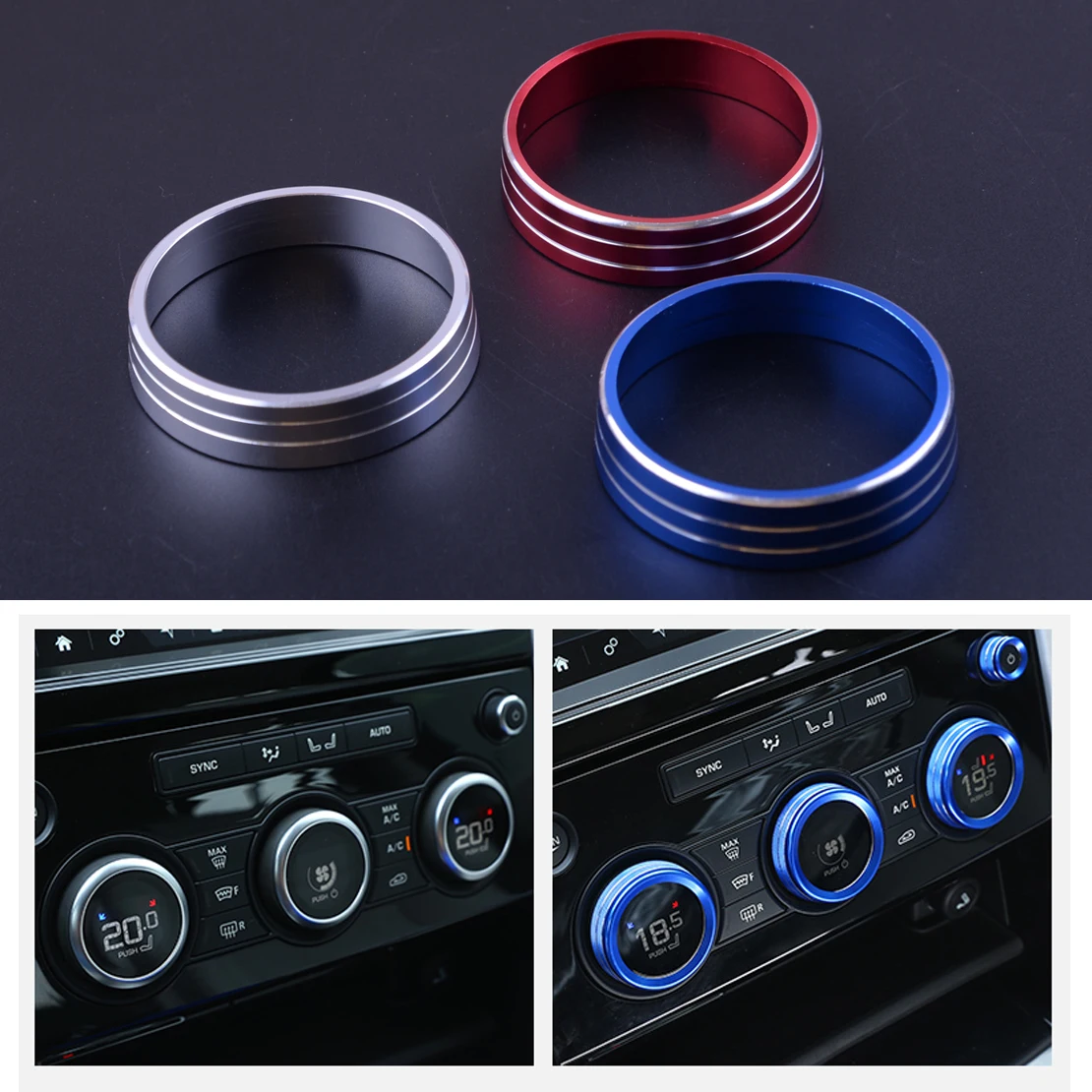 CITALL 3pcs A/C Heater Climate Control Switch Buttons Knobs Cover Trim Ring Fit For Mitsubishi Lancer Outlander