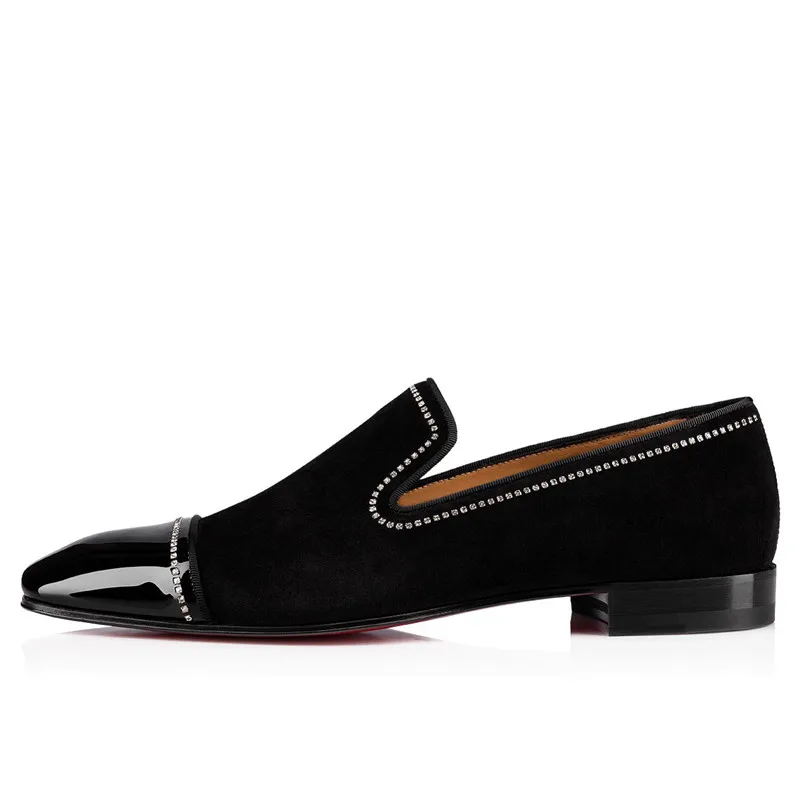 Модные мужские туфли SHOOEGLE Стразы черные кожаные лоферы свадебные