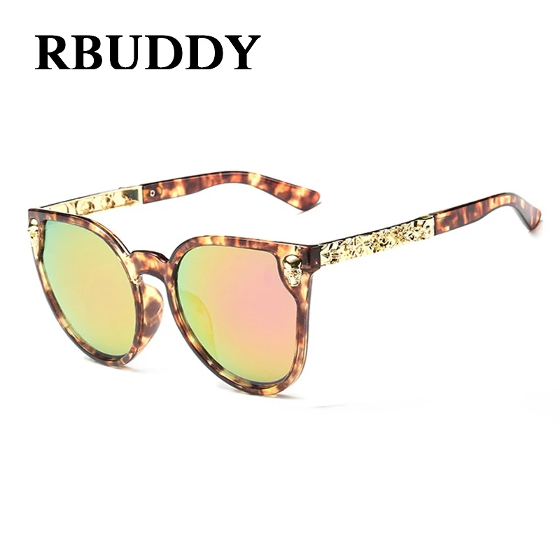 RBUDDY женские солнцезащитные очки готические металлическая оправа в виде черепа