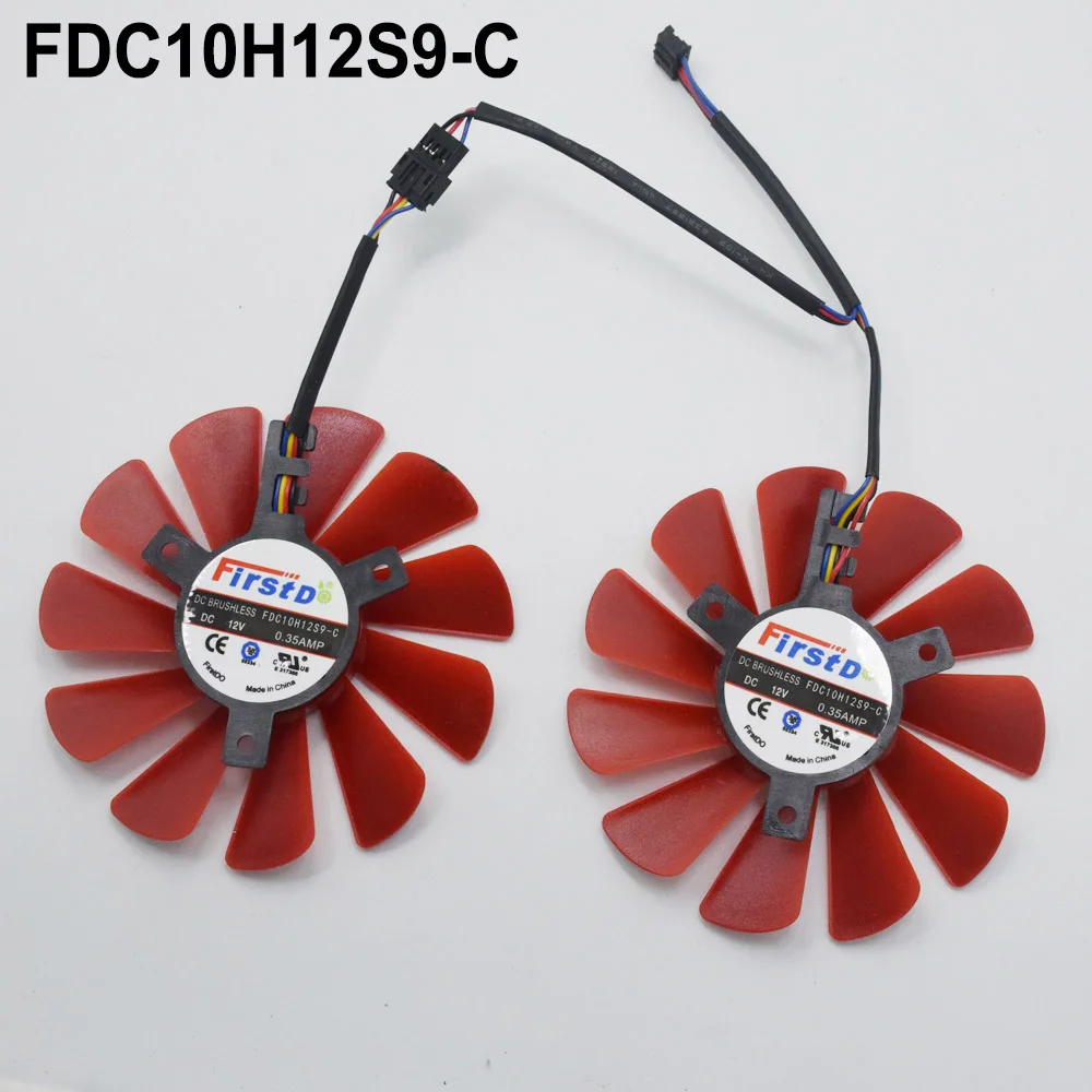 FDC10H12S9-C Red 85 мм FDC10H12S9-C FY09010H12LPB кулер вентилятор заменить для его XFX RX 570 RS R9 285 390X RX580 Видеокарта охлаждения DIY - Цвет лезвия: FDC10H12S9-C Red