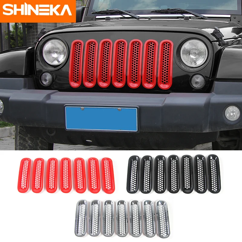 Передняя решетка SHINEKA из АБС пластика задняя декоративная крышка для Jeep Wrangler JK 2007