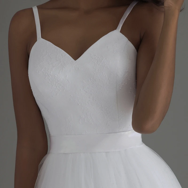 Новинка свадебное платье на бретелях-спагетти пляжный Винтажный кружевной топ