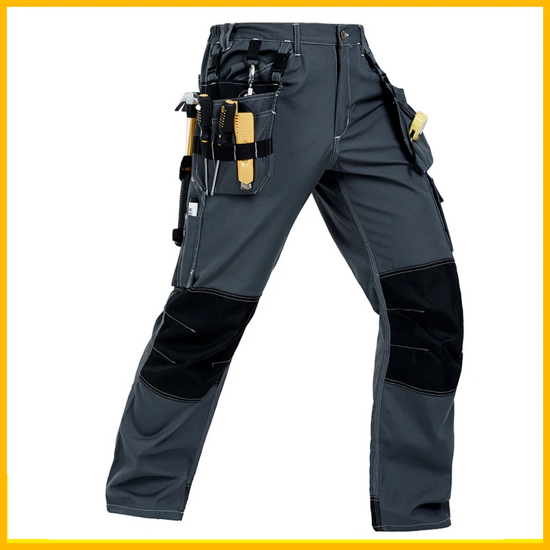 Bauskydd Mens Durable Mechanic workwear multi-pocket grey work trousers working pant free shipping | Безопасность и защита