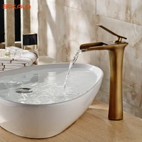 bakala antique brass bathroom waterfall sink bathroom basin faucet mixer tap gz 8120