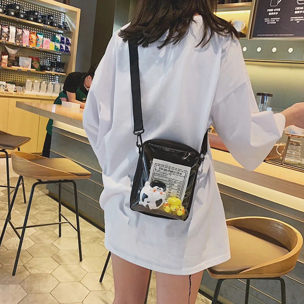 Модная Милая холщовая милая детская квадратная сумка с рисунком сумки через