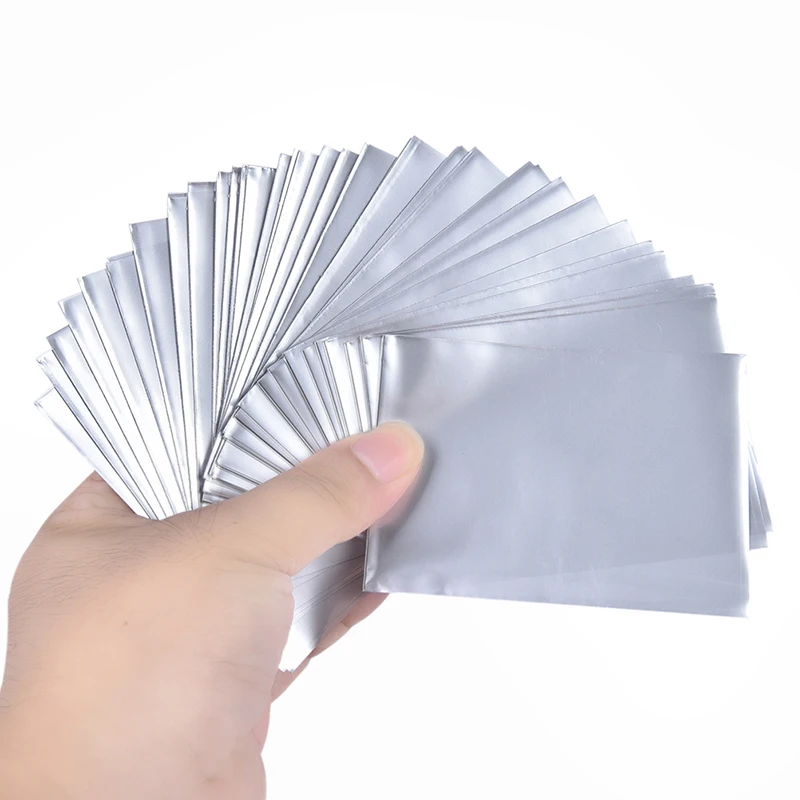 silver Горячая Распродажа, 100 шт./лот, цветные Матовые чехлы для карт, защита для карт для торговых карт, защитный чехол для волшебных карт 65x90 мм - Цвет: silver