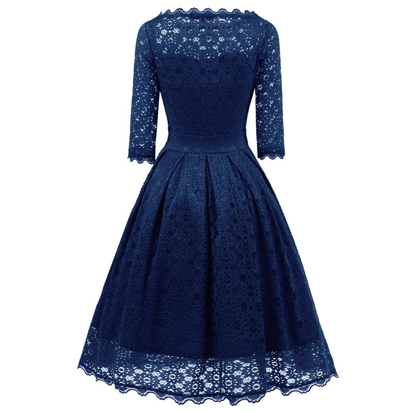 Summer Swing Lace Dress Elegant Retro Robe Sexy Evening Party Dresses Women Clothing Tunic Vintage Rockabilly Z3D434 | Женская одежда