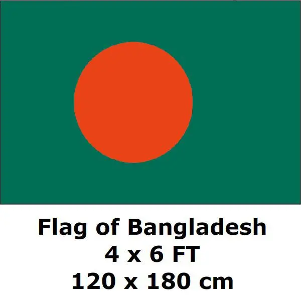

Bangladesh Flag 120 x 180 cm 100D Polyester Bengalese Bengali Flags And Banners National Flag Country Banner