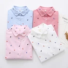 Женская блузка с длинными рукавами, простая летняя рубашка с принтом листьев и длинным рукавом, женская одежда, 2019