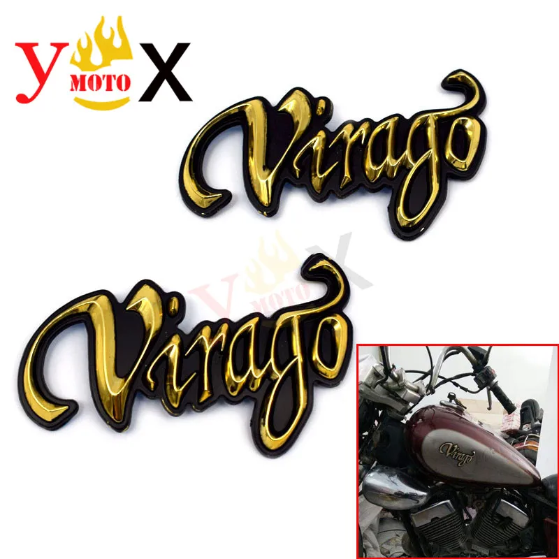 2 PCS Virago Motorcycle Gas Tank 3D Emblem Badge Decals Logo Mark For Yamaha  XV 125 250 400 XV125 XV250 XV400 XV535 XV70