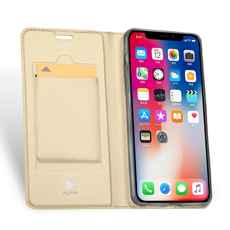 Новый кожаный чехол DUX DUCIS для Apple IPhone X XS Xs Max XR 7 8 6 Plus Карманный Кошелек карт флип