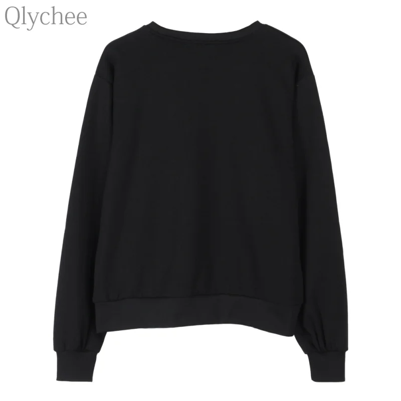Qlychee/женский черный пуловер в стиле Харадзюку Японская Маска-Аниме толстовка с