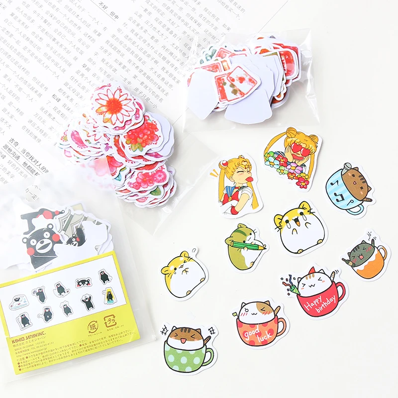 Милые канцелярские женский Еда рука счета дневник наклейки мультфильм выражения