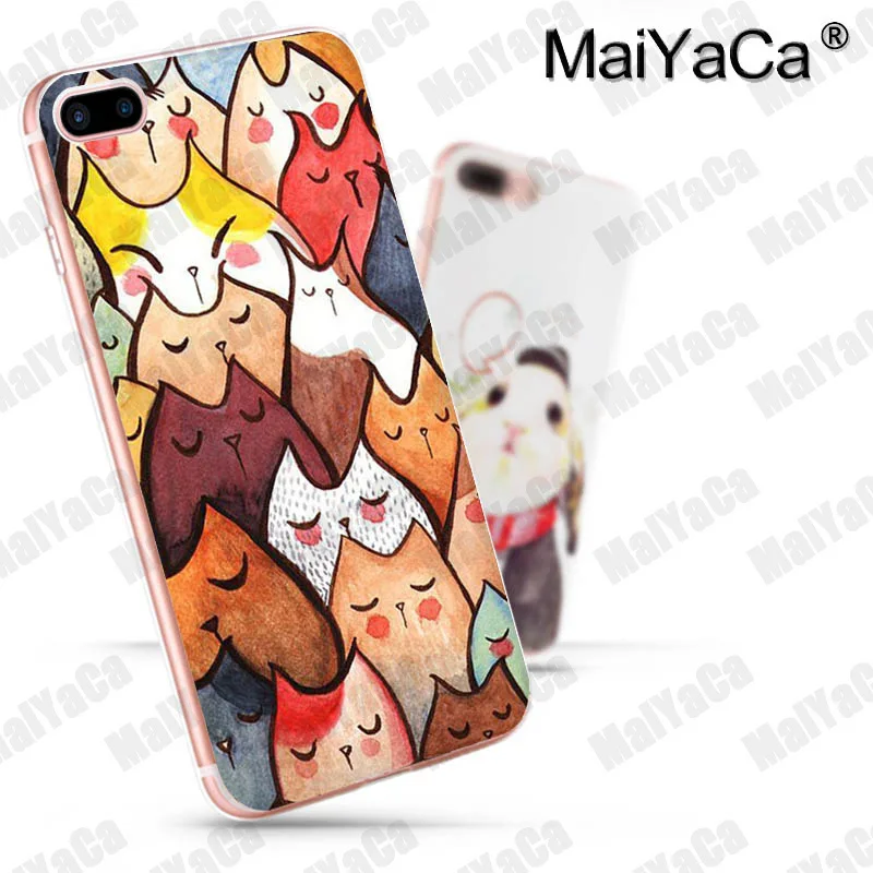 Чехол для телефона MaiYaCa с милым мультяшным животным котом iphone SE 2020 11 pro 8 7 66S Plus X 10 5S