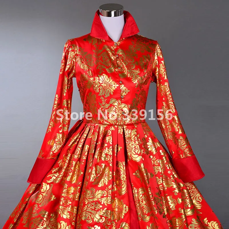 Женское платье Рококо в готическом викторианском стиле красное стимпанк|Женские