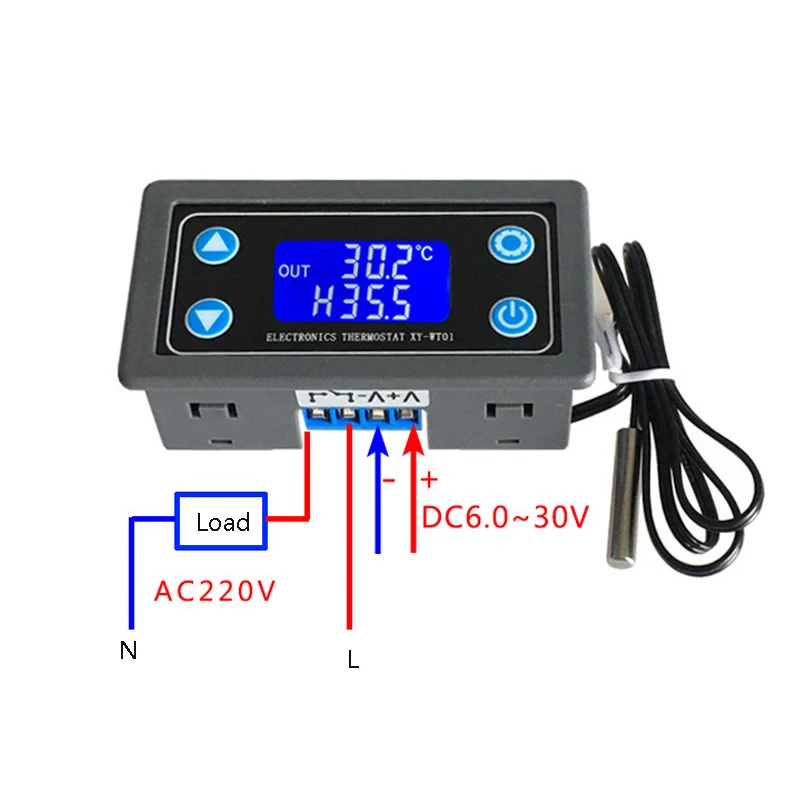 Цифровой светодиодный регулятор температуры 6 ~ 30 В/220 В|Оборудование для контроля