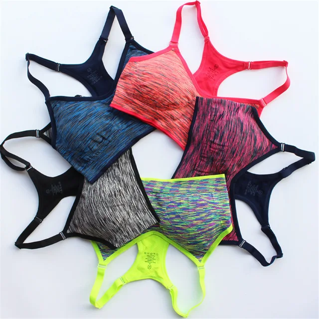 Женский спортивный бюстгальтер пуш ап с регулируемым плечевым ремнем для