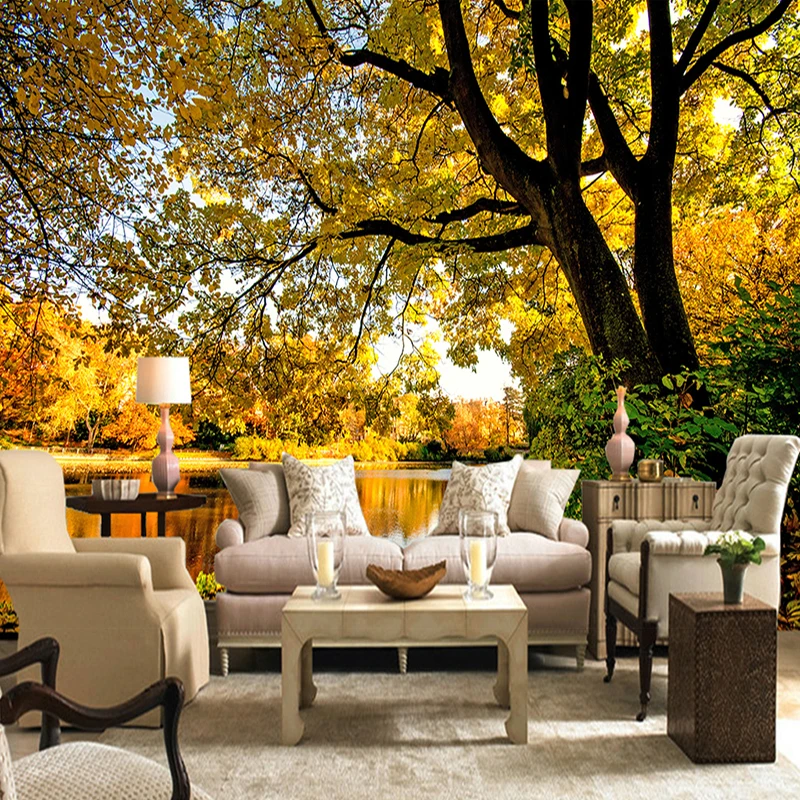 Пользовательские фото обои 3D стереоскопический лес пейзаж настенная живопись