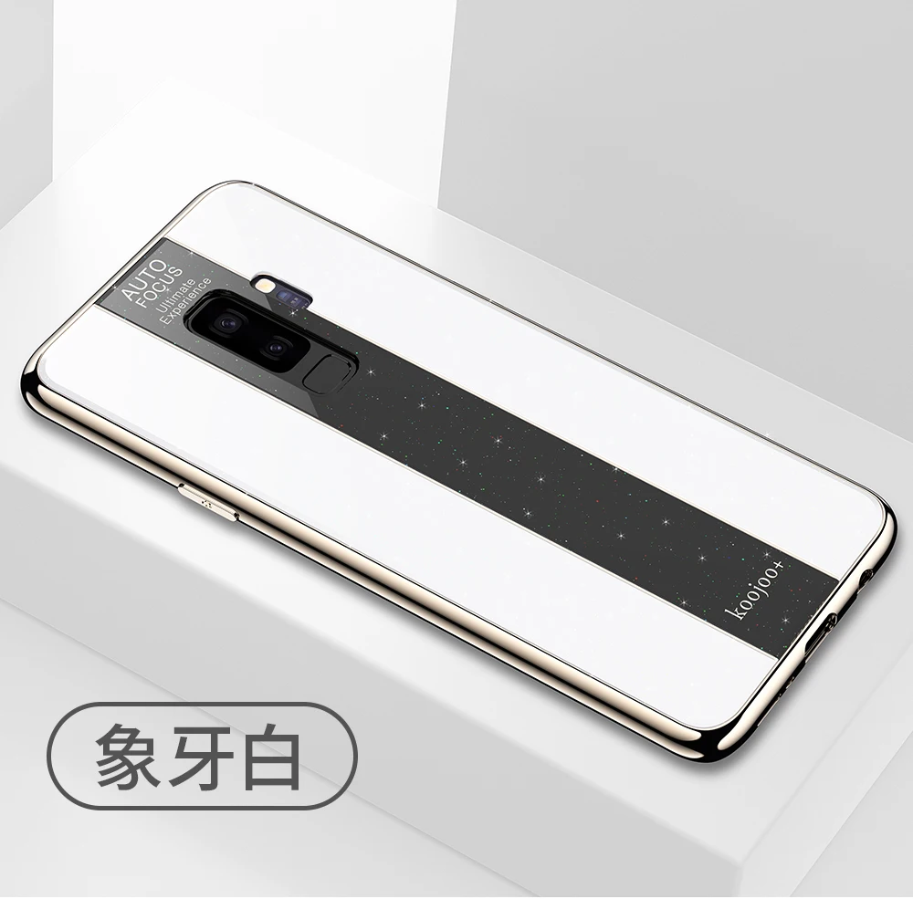YueTuo Coque, чехол, чехол, для samsung Galaxy S9 Plus S 9 S9Plus, роскошный блестящий чехол из закаленного стекла для задней панели телефона 360 чехол s