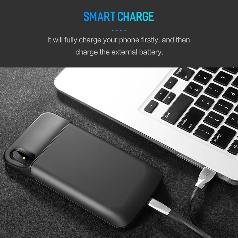 Чехол ROCK 6000 mAh power Bank для IPhone X Ультратонкий Внешний чехол зарядного устройства iPhone