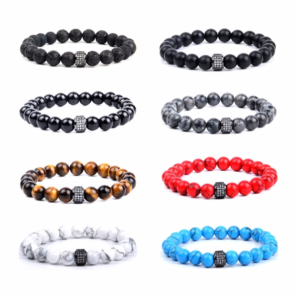 Женские браслеты из натурального камня Лава Howlite лабрадорит бисерные для мужчин