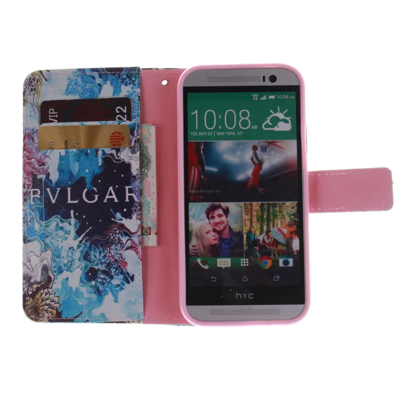 10 Fashion Patterns Flip Case for HTC One M8 PU Leather + Soft Silicon Luxury Wallet Cover phone case | Мобильные телефоны и