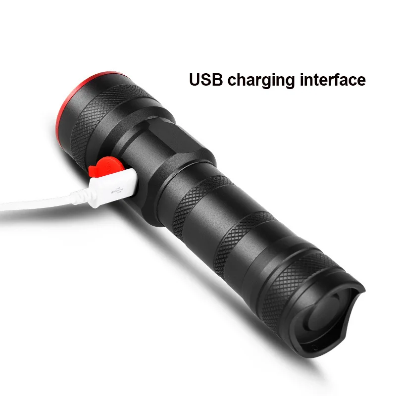 USB порт для зарядки светодиодный фонарик T6 4000LM водонепроницаемый фонарь