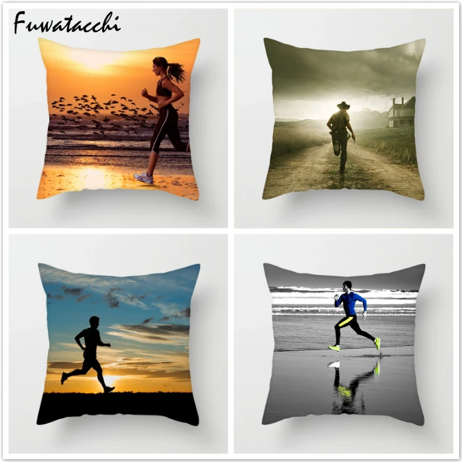 Fuwatacchi Running Cushion Cover Dead Rick Runner Pillow Sunrise Printed Decorative Pillows for Sofa Car | Дом и сад