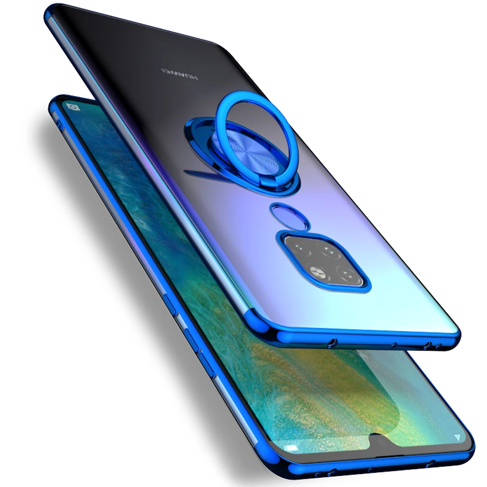 NYFundas для huawei mate 20 pro lite X чехол покрытие силикон tpu палец кольцо автомобильный