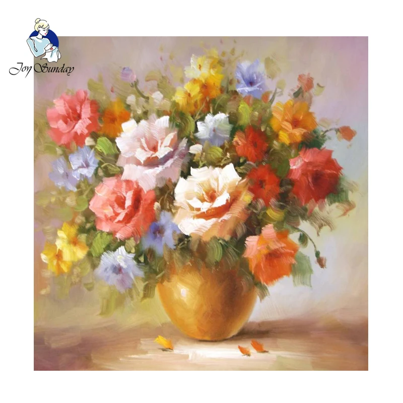 JOY SUNDAY DIY DMC Вышивка крестиком 11CT 14CT наборы для вышивки цветок лилии нитки счетный