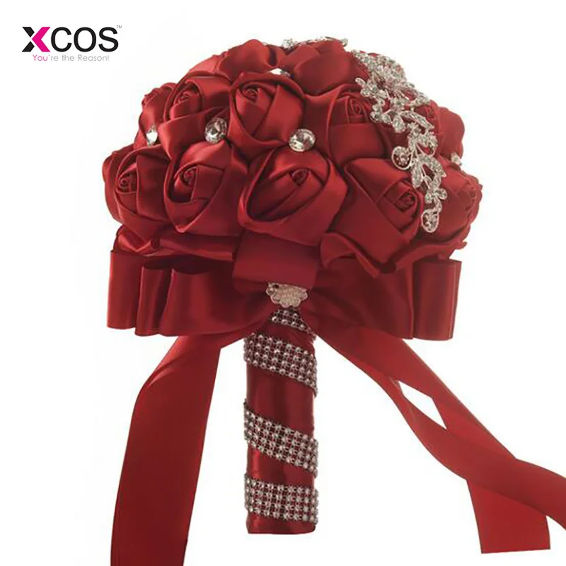 Burgundy Wedding Flowers Bridal Bouquets High Quality Sparkle Crystal Beads Pearls Luxury Bride Bouquet | Свадьбы и торжества