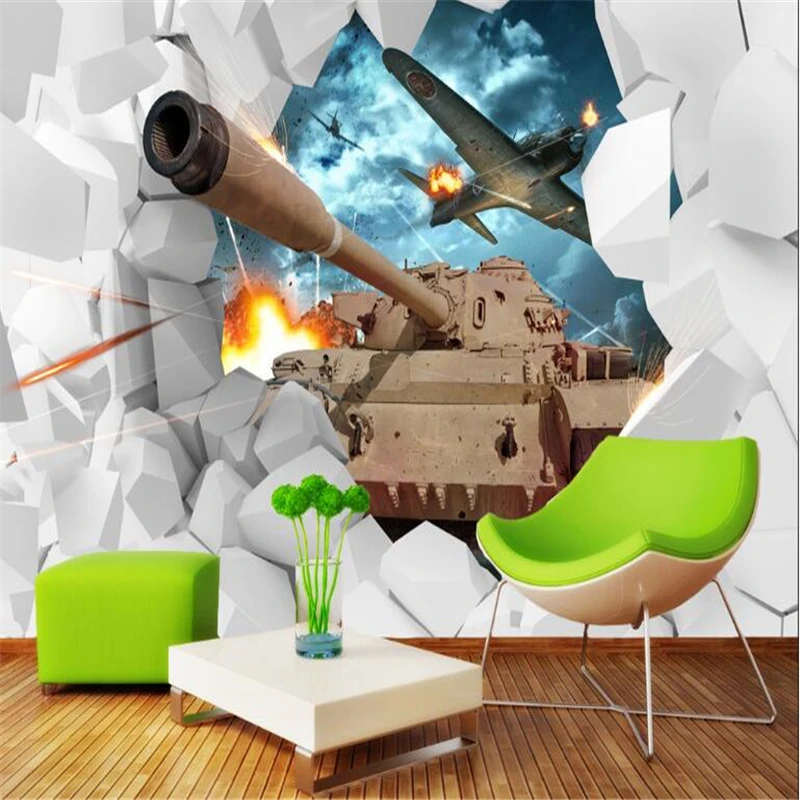 Обои beibehang 3D с изображением боевого самолета фотообои для стен картина 3 d
