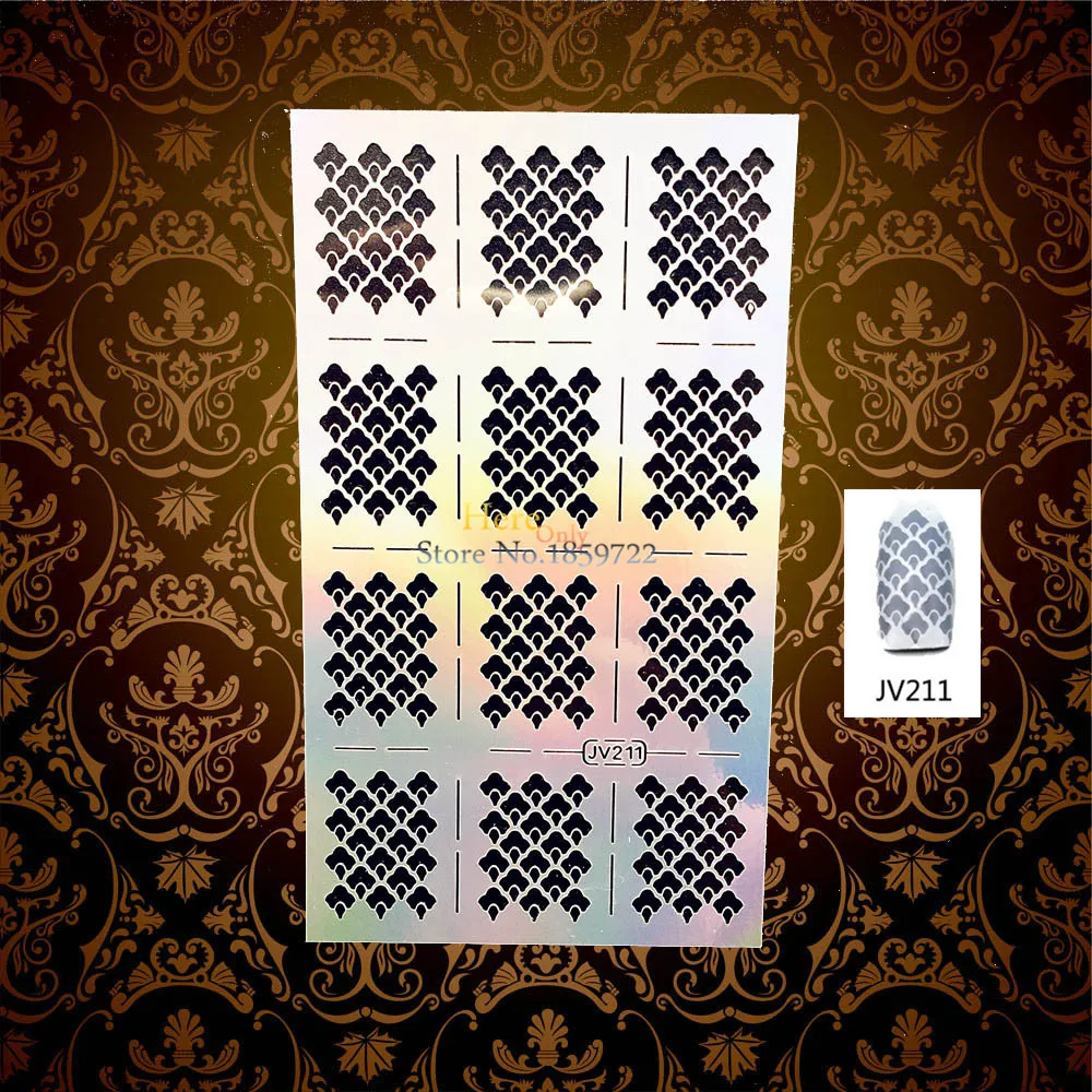 1 шт. модная трафаретная наклейка для дизайна ногтей в виде рыбьей чешуи