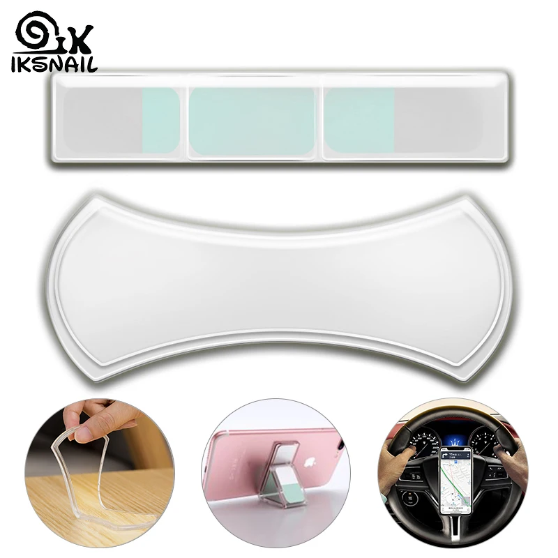 

IKSNAIL Anti-Slip Mat Universal No Trace Sticker Phone Holder GPS Stands Reusable Silica Gel Non-slip Pad Home Car Accessories