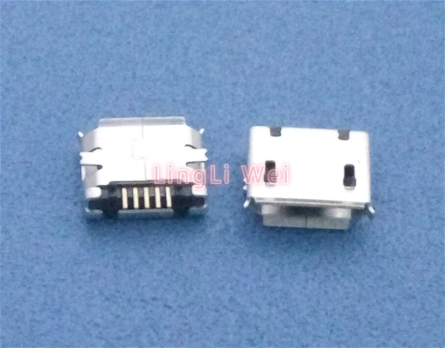 10 шт./лот разъем Micro USB 5pin контакт SMD длинные иглы медный корпус кудрявый рот для