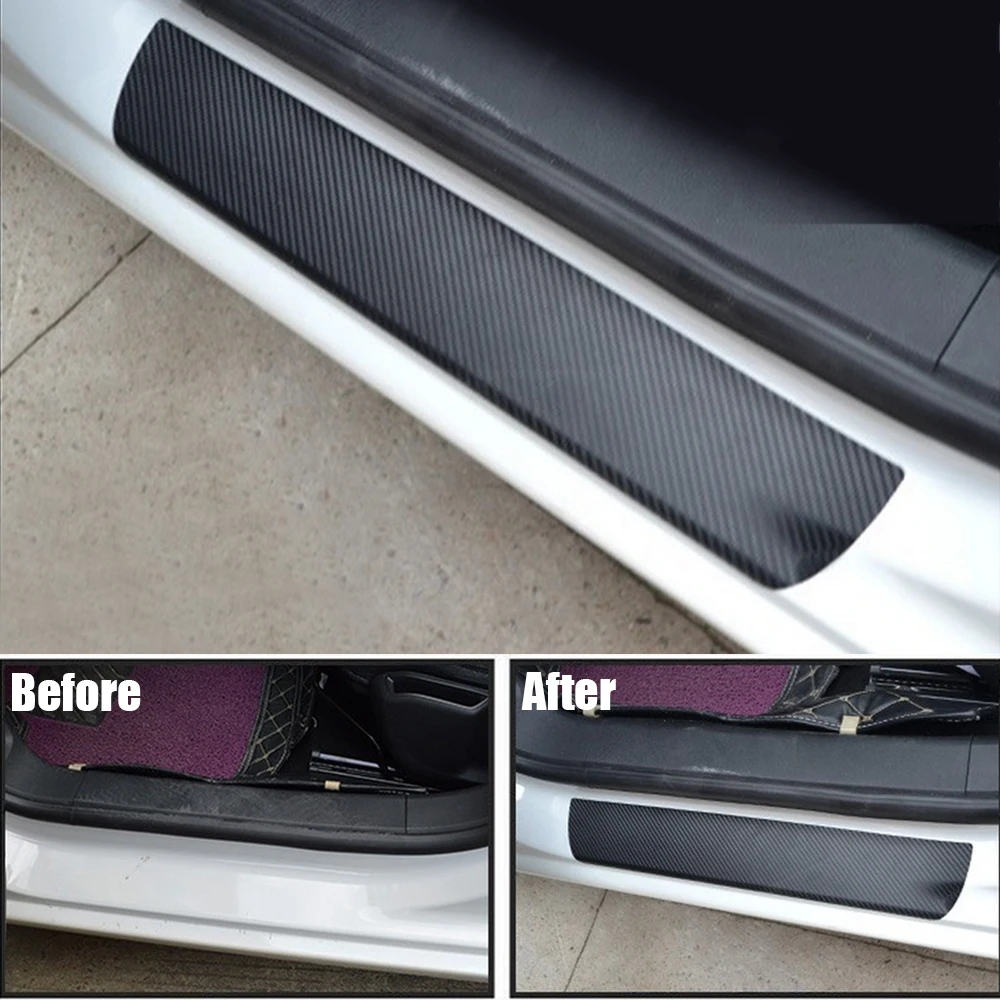 4 шт. накладка на пороги автомобиля педали для Peugeot 408 2014 2016 стикер из углеродного