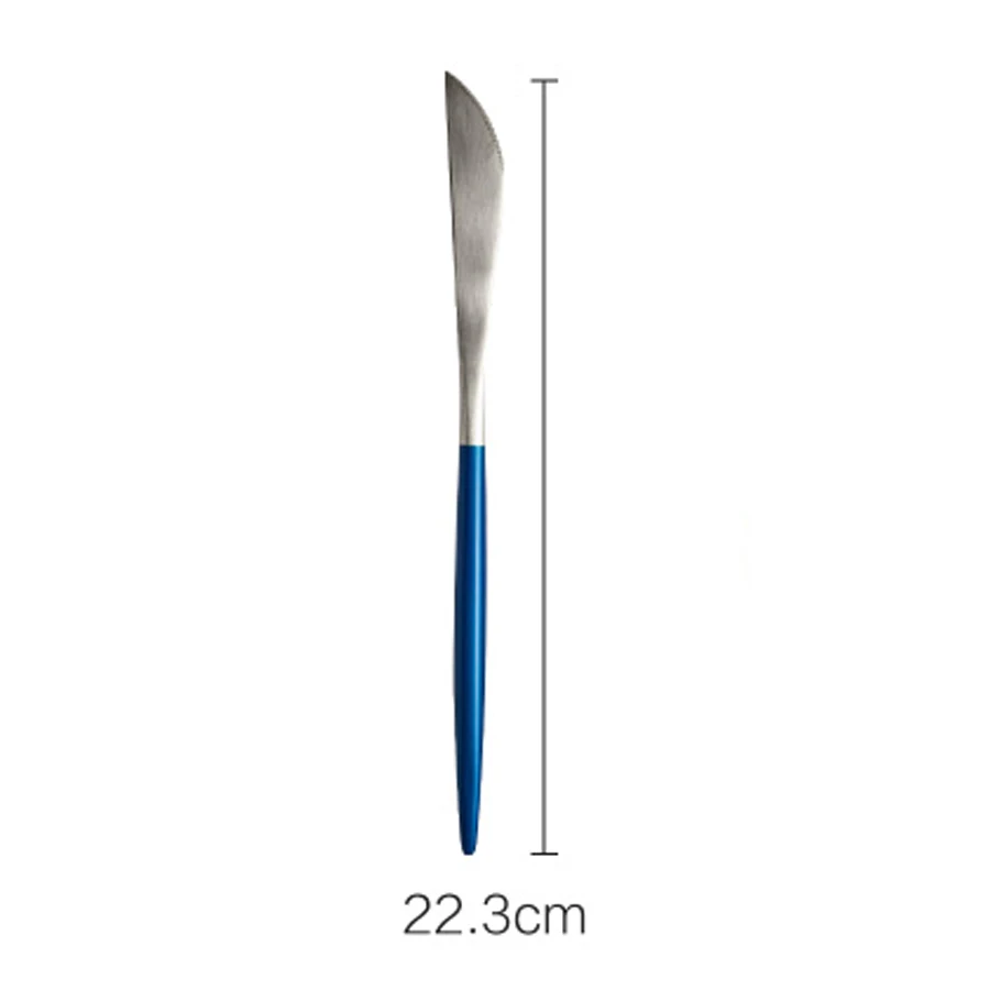 Blue-B-Dinner Knife Muzity прибор из нержавеющей стали набор из метала в специальном исполнении SUS 304 Ужин посуды из нержавеющей стали ложка/вилка Ножи и Кофе ложка - Цвет: Blue-B-Dinner Knife