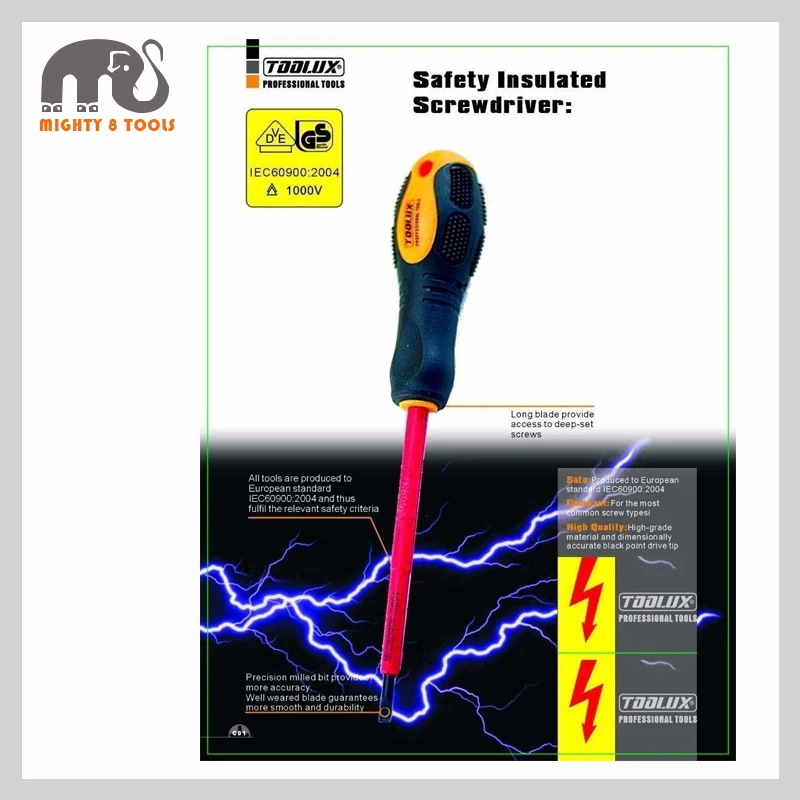 8 шт. vde/утепленная/электрик Отвёртки комплект din iec 60900 ac1000v с abs лоток|electricians screwdriver