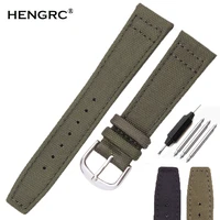 hengrc brand nato strap canvas nylon watchbands 20mm 21mm 22mm black green high qualiyt watch band bracelet with pin buckle