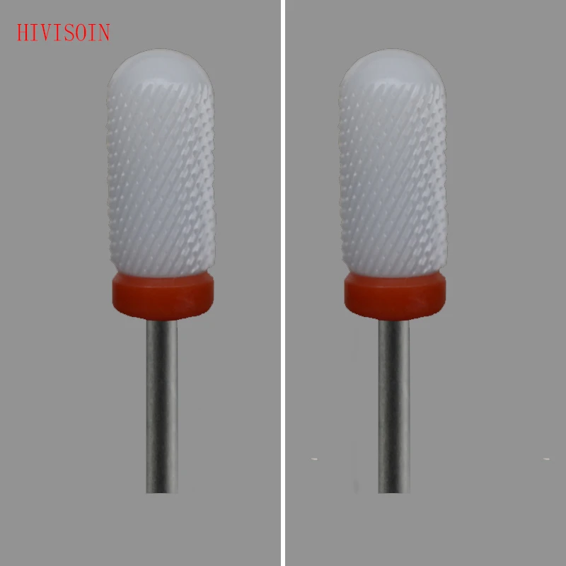 

2 Pcs/Lot White Ceramic Nail Drill Bit - Small Smooth Top Bit - F (0027.060)