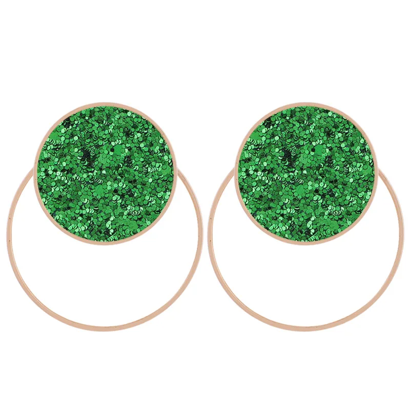 Green Sehuoran серьги стержня для Для женщин большой Oorbellen флэш-Красочные Кожа Большой Pendientes богемный роскошный заявление серьги длинные - Окраска металла: Green