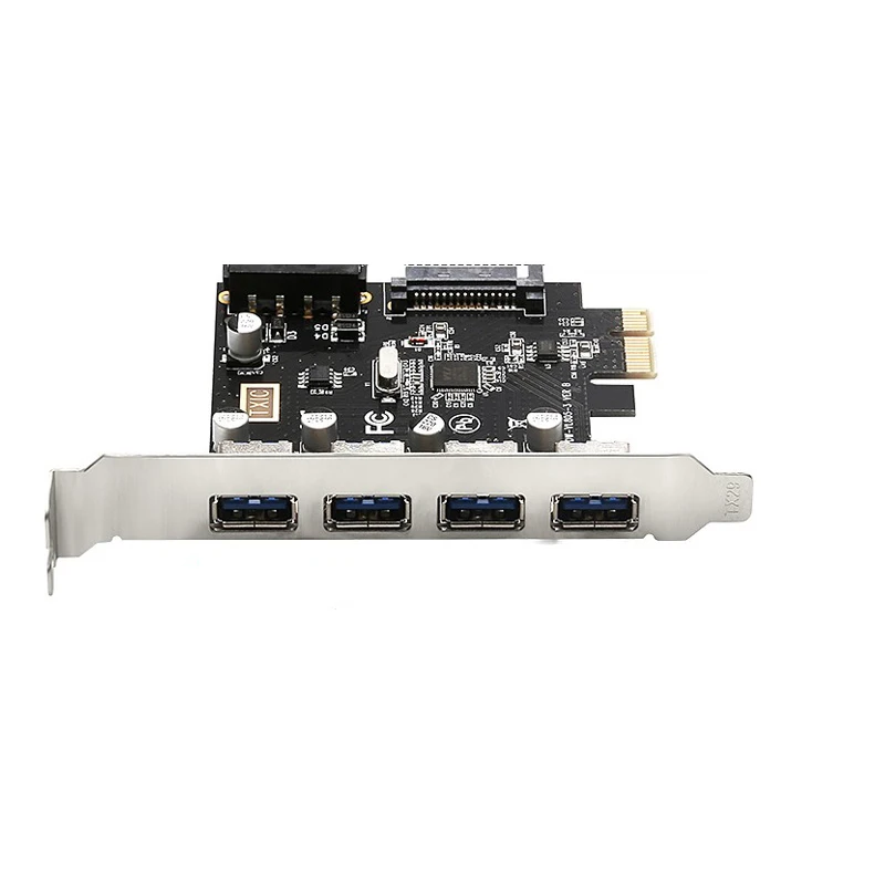 Карта расширения PCIe на 4 порта USB 3 0 5 Гбит/с с контактным или 15 источником питания