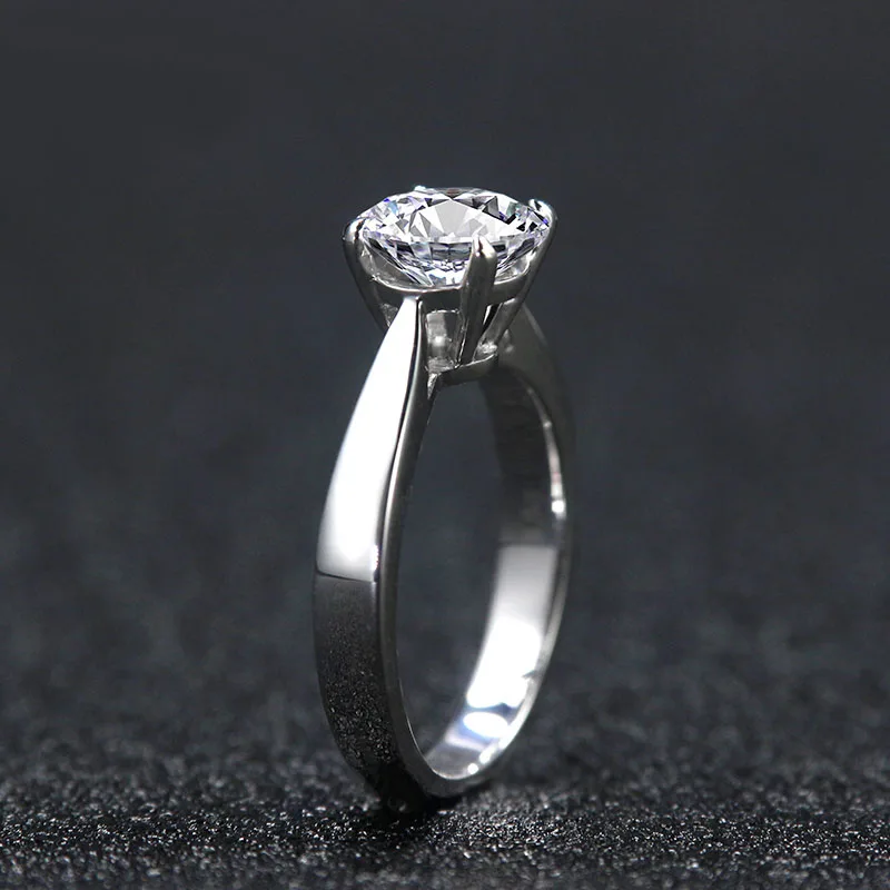 NiceGems классический Муассанит солитер обручальное кольцо центр 1ct 2ct 3ct 4ct F цвет 14K белое золото Moissanite кольцо для женщин