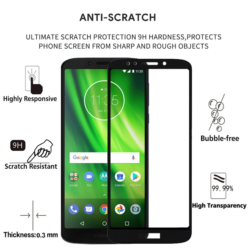 2 шт. Защитное стекло для Motorola Moto G6 PLAY 5 70 дюйма|Защитные стёкла и плёнки телефонов|