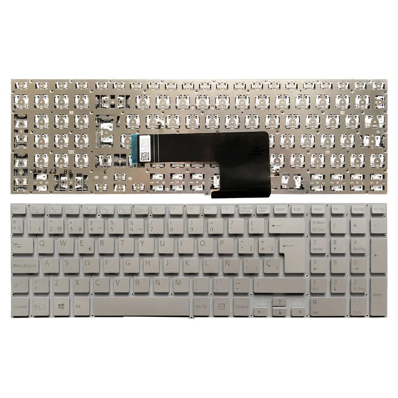 SILVER Новая испанская клавиатура для ноутбука SONY Vaio SVF152 SVF153 SVF1541 SVF1521K1EB svf1521p1r SVF152C29M SVF1521V6E серебристый/черный/белый - Цвет: SILVER